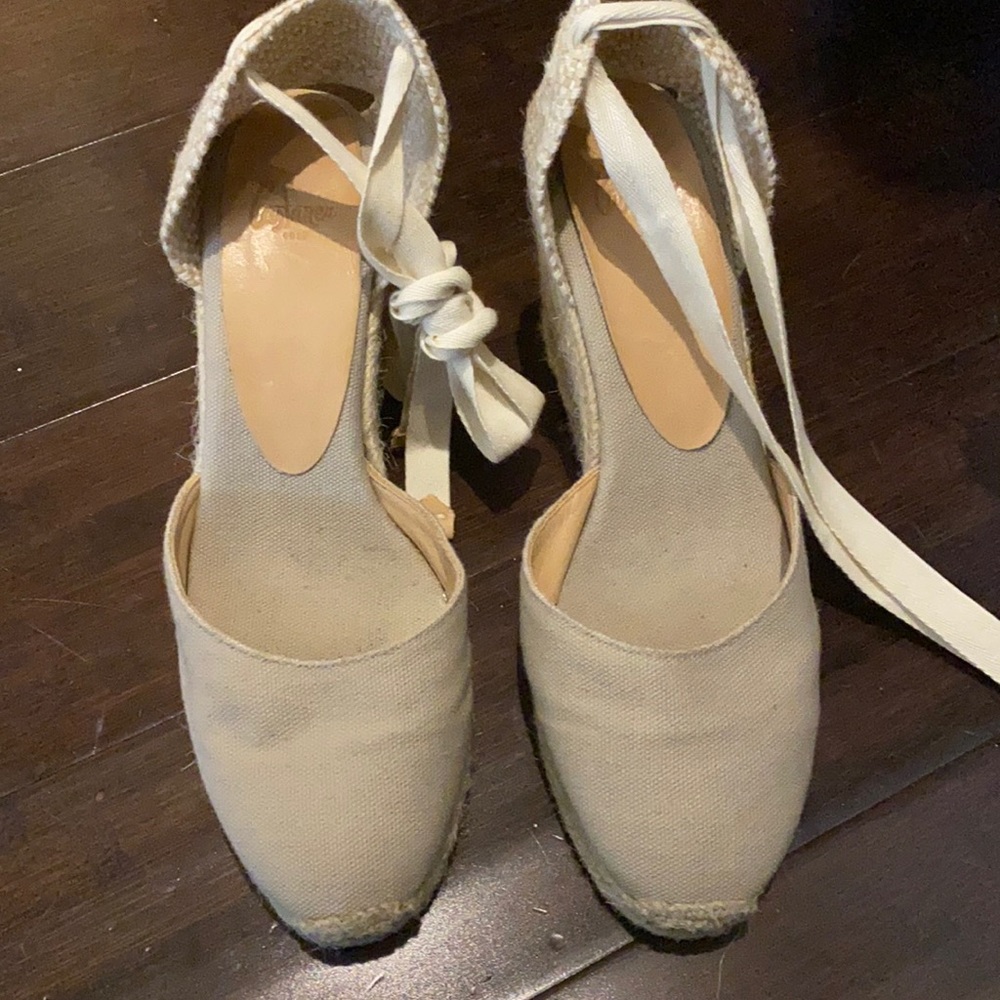 Castaner espadrilles grey with cream ties